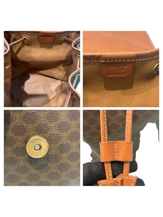 Celine Macadam Brown Gold Backpack main image 7